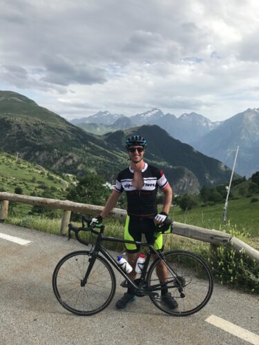 University of Virginia Surgery Resident Sean Noona, MD bikes in the mountains